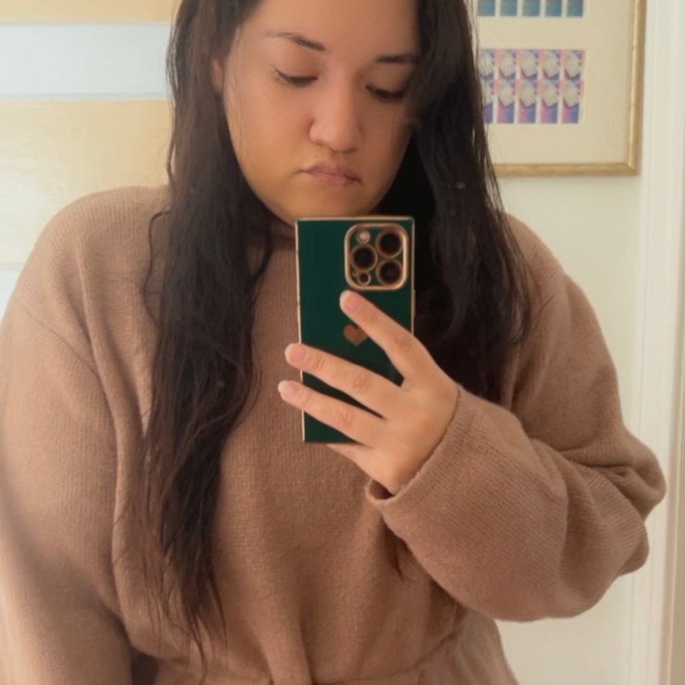 Fashion Nova sweater dress, beyond comfortable….. definitely a warm dress.